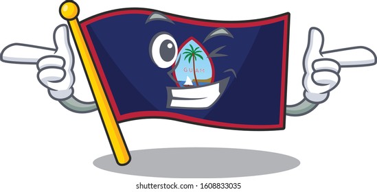 mascot cartoon design of flag guam with Wink eye