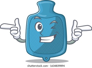 mascot cartoon design of hot water bag with Wink eye