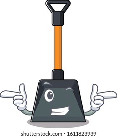 mascot cartoon design of snow shovel with Wink eye