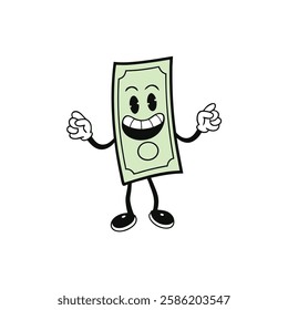 mascot Cartoon Dollar Bill Character with a Thumbs Up Gesture