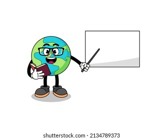 Mascot cartoon of earth teacher , character design