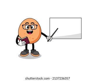 Mascot cartoon of egg teacher , character design