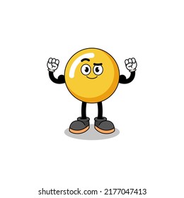 Mascot cartoon of egg yolk posing with muscle , character design