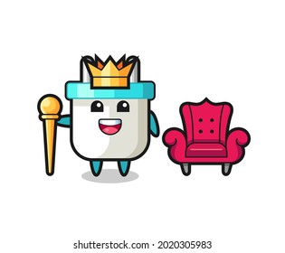 Mascot cartoon of electric plug as a king