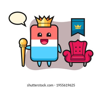 Mascot cartoon of eraser as a king, cute style design for t shirt, sticker, logo element