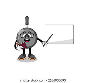 Mascot cartoon of frying pan teacher , character design
