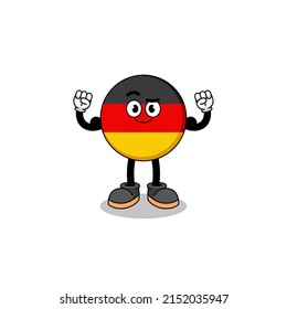 Mascot cartoon of germany flag posing with muscle , character design