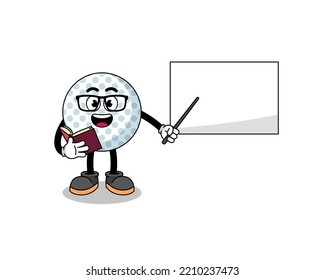 Mascot cartoon of golf ball teacher , character design