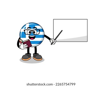 Mascot cartoon of greece flag teacher , character design