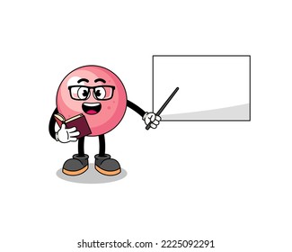 Mascot cartoon of gum ball teacher , character design