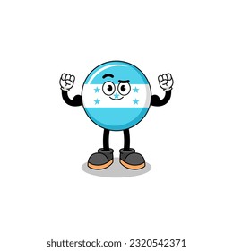 Mascot cartoon of honduras flag posing with muscle , character design