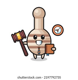 Mascot cartoon of honey dipper as a judge , cute design