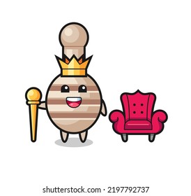 Mascot cartoon of honey dipper as a king , cute design