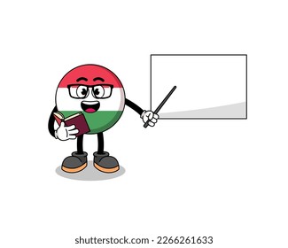 Mascot cartoon of hungary flag teacher , character design
