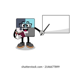 Mascot cartoon of jigsaw puzzle teacher , character design