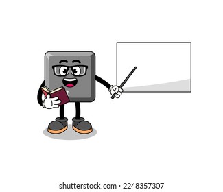 Mascot cartoon of keyboard shift key teacher , character design