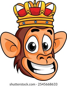 Mascota de dibujos animados King Monkey Head 