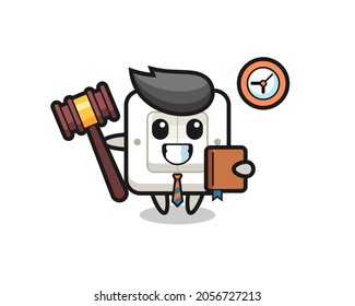 Mascot cartoon of light switch as a judge , cute style design for t shirt, sticker, logo element