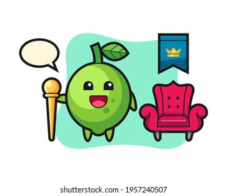 Mascot cartoon of lime as a king, cute style design for t shirt, sticker, logo element