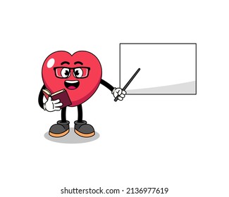 Mascot cartoon of love teacher , character design