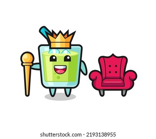 Mascot cartoon of melon juice as a king , cute style design for t shirt, sticker, logo element