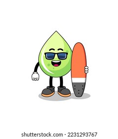 Mascot cartoon of melon juice as a surfer , character design