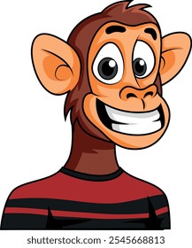 mascot cartoon monkey half body character 