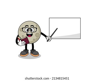 Mascot cartoon of moon teacher , character design