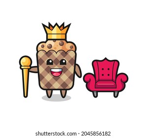 Mascot cartoon of muffin as a king , cute design