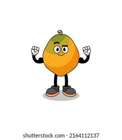 Mascot cartoon of papaya fruit posing with muscle , character design