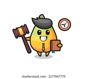 Mascot cartoon of papaya as a judge , cute style design for t shirt, sticker, logo element