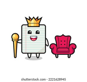 Mascot cartoon of paper as a king , cute design