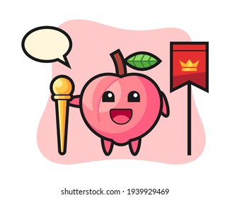 Mascot cartoon of peach as a king