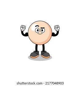 Mascot cartoon of pearl posing with muscle , character design