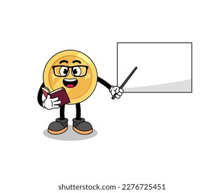 Mascot cartoon of philippine peso teacher , character design