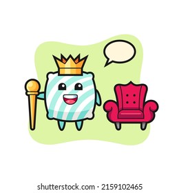 Mascot cartoon of pillow as a king , cute style design for t shirt, sticker, logo element