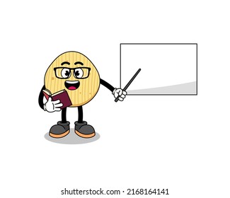 Mascot cartoon of potato chip teacher , character design