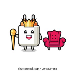 Mascot cartoon of power adapter as a king , cute design