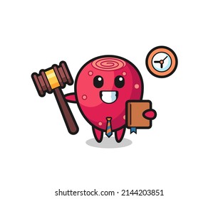 Mascot cartoon of prickly pear as a judge , cute design