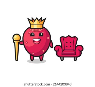 Mascot cartoon of prickly pear as a king , cute design