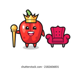 Mascot cartoon of red bell pepper as a king