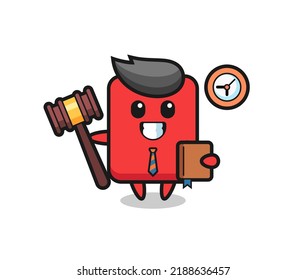 Mascot cartoon of red card as a judge , cute style design for t shirt, sticker, logo element