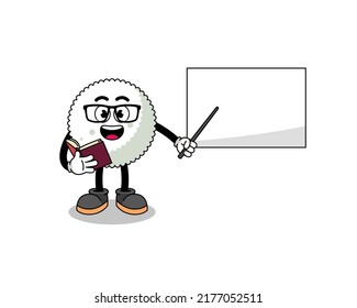 Mascot cartoon of rice ball teacher , character design