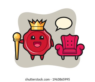 Mascot cartoon of sealing wax as a king, cute style design for t shirt, sticker, logo element