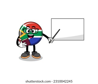 Mascot cartoon of south africa flag teacher , character design