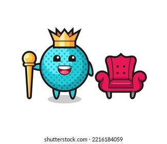Mascot cartoon of spiky ball as a king , cute design