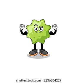 Mascot cartoon of splat posing with muscle , character design