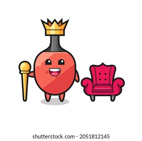 Mascot cartoon of table tennis racket as a king , cute style design for t shirt, sticker, logo element