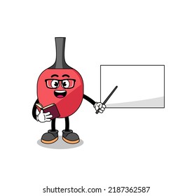 Mascot cartoon of table tennis racket teacher , character design