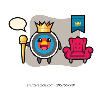 Mascot cartoon of target archery as a king, cute style design for t shirt, sticker, logo element